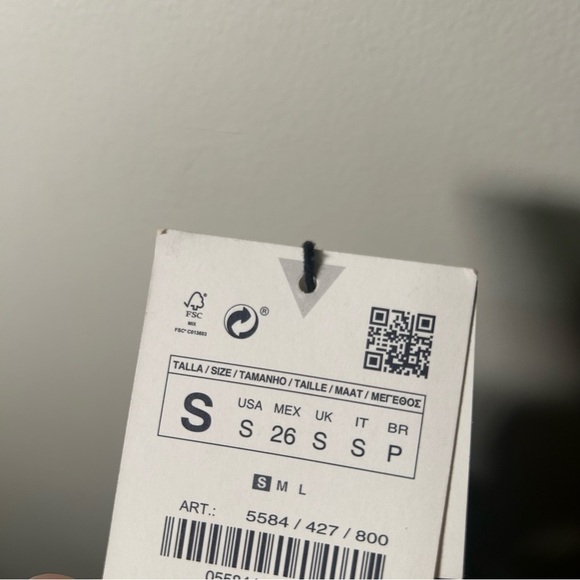 NWT Zara Tulle Tie Sleeve Cropped Top S - Picture 4 of 5